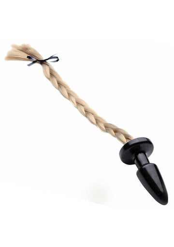 Blonde Pony Tail Metal Anal Plug