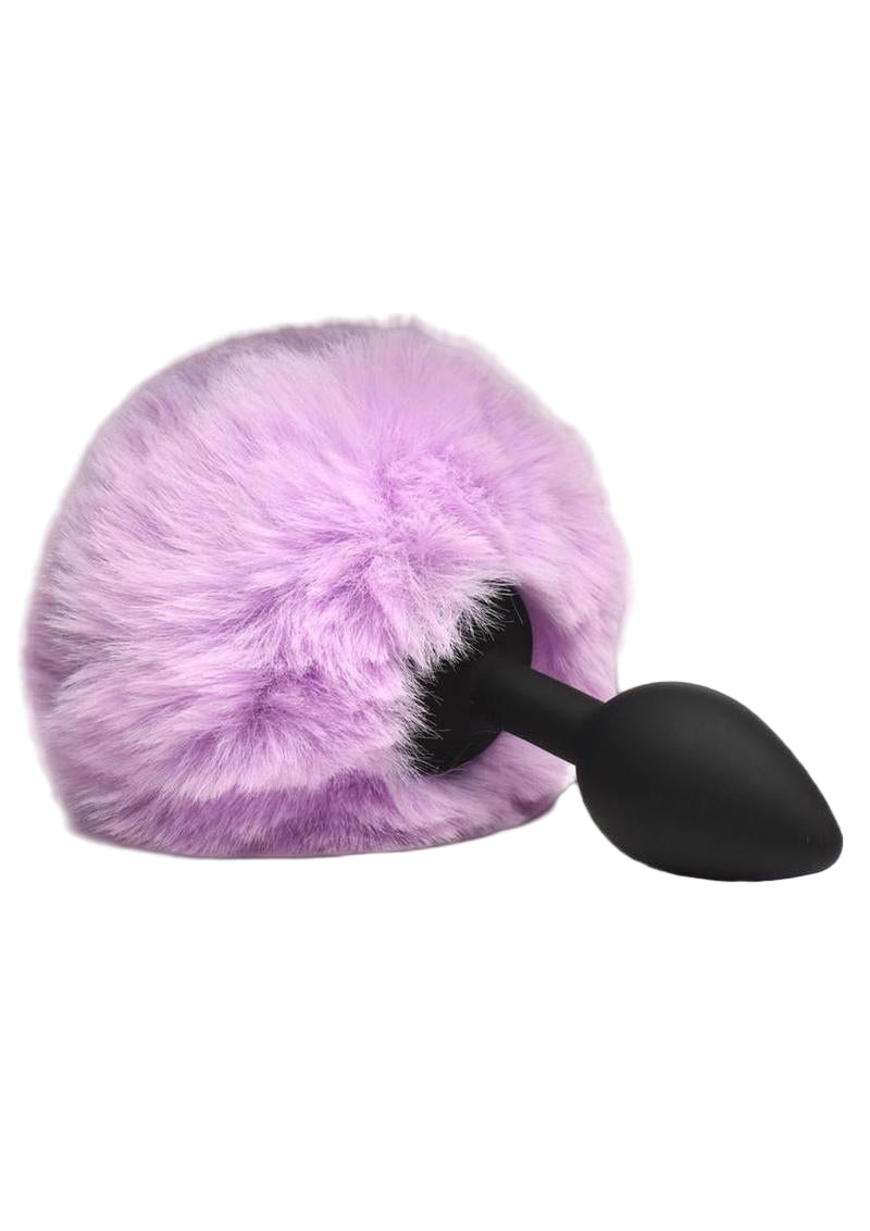 Tailz Fluffy Bunny Tail Silicone Plug - Black