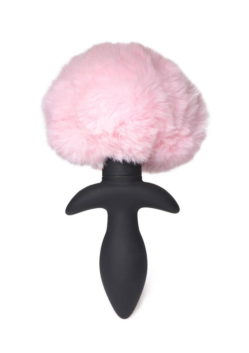 Moving and Vibrating Bunny Tail Silicone Anal Plug